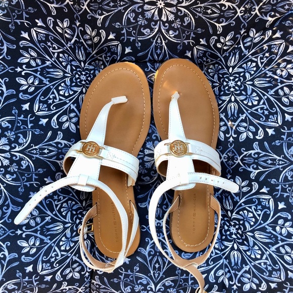 white tommy hilfiger sandals